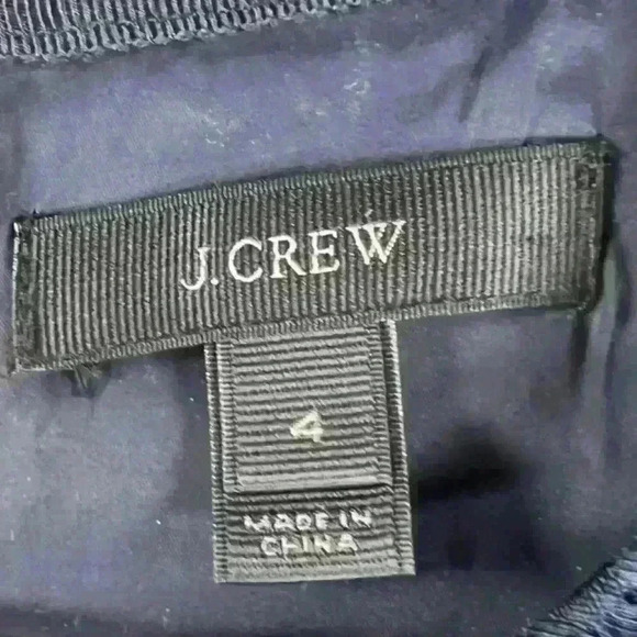 J Crew Portfolio Textured Navy Blue Classic Sheath Dress F0791 Size 4 - Picture 4 of 11